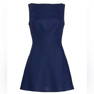 Reformation Zenni linen mini dress in navy